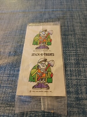Vintage 1983 Stick -R -Treats  Hallmark 1983, Skeleton,  NISP!