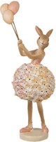 Clayre & Eef 6PR4417 Deko Kaninchen Beige Rosa 11X7X27 Cm Polyresin