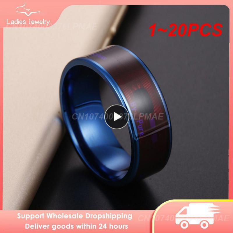1~20PCS Fashion Men's Ring Wear NFC Smart Ring Finger Digital Ring for Android p