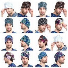 New Men Women Color Printed Scrub Cap Printing Working Hat Caps Head Cover