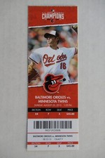 BALTIMORE ORIOLES VS MINNESOTA TWINS 8/23/2015 FULL TICKET ~ WEI-YIN CHEN