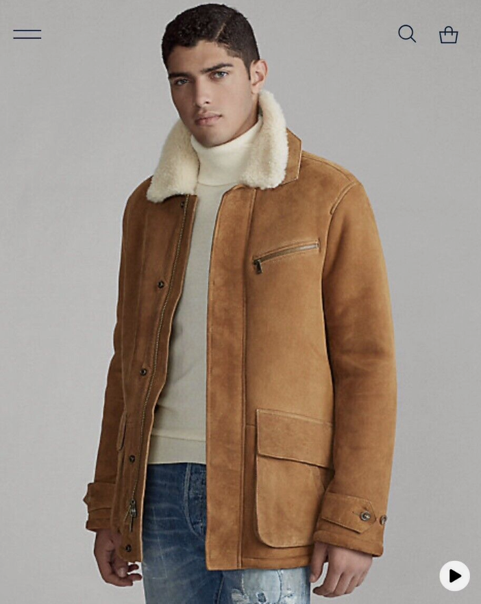 ジャケット・アウター Polo Ralph Lauren 80s Bal Collar Coat $3595 NEW Men's Polo Ralph Lauren Shearling Car Coat Work Casual