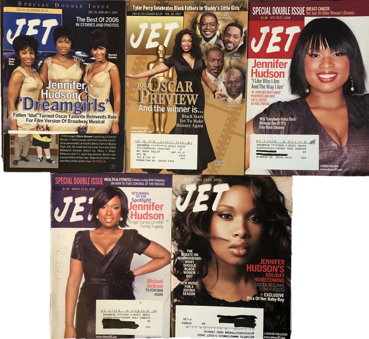 Jennifer Hudson 2006-2009 JET Magazine Lot of 5 Dreamgirls Jennifer Hudson 2006-2009 JET Magazine Lot of 5 Dreamgirls