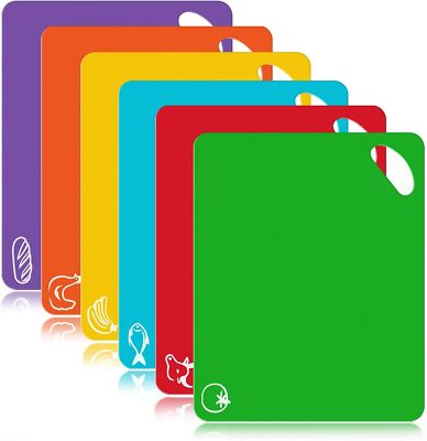 Cutting Board Mats Set Extra Thick Flexible Plastic Kitchen Chopping Board