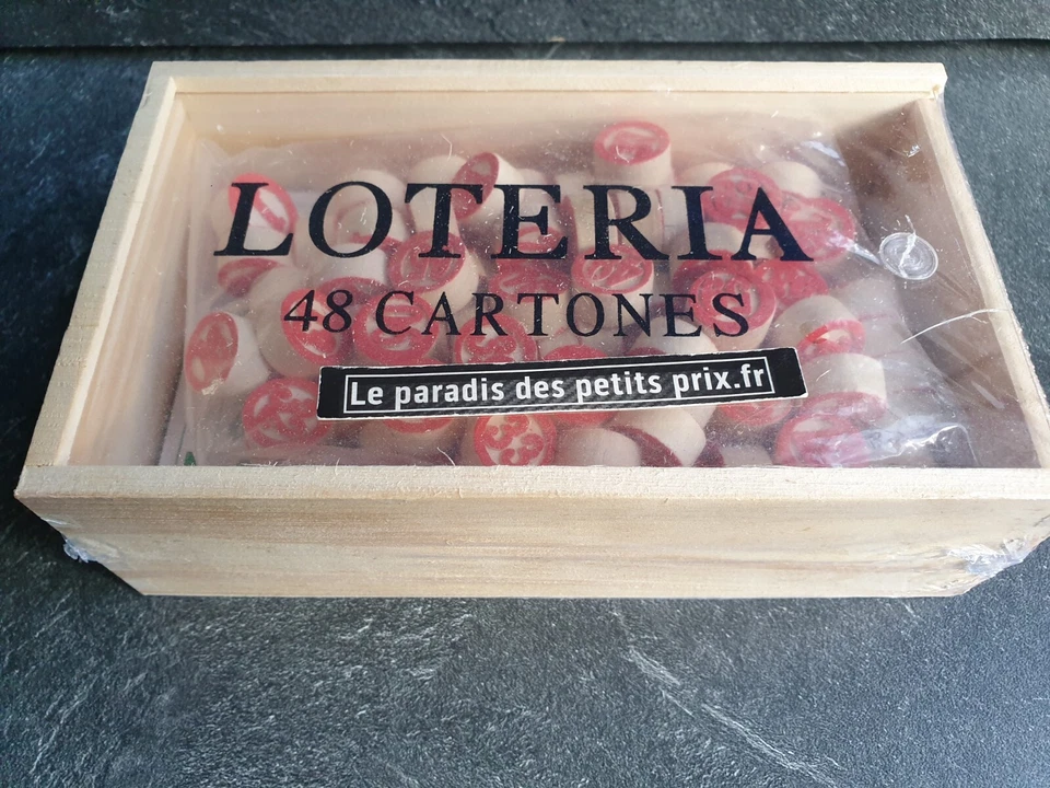 jeu du loto avec coffret en bois .48 cartons + 90 jetons en bois - Photo 1/1