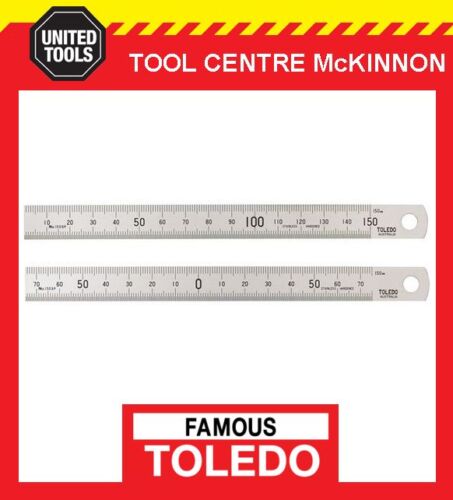 FAMOUS TOLEDO 150SP 150mm STAINLESS STEEL DOUBLE SIDED METRIC RULE / RULER - Foto 1 di 2