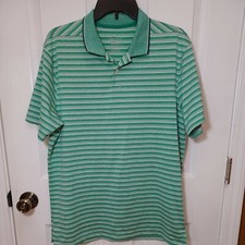 Men's Nike Dri-Fit Vapor Control Stripe Golf Polo Shirt Green Size Medium