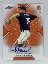 2021 LEAF PERFECT GAME AUTO LOGAN PLASENCIA ORANGE PAPER 29/30