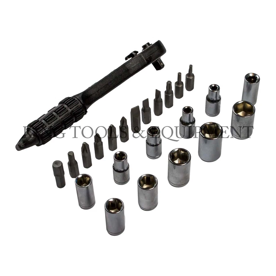 KING Compact 24 PC BIT and SOCKET SET w/ 1/4" Dr. Ratchet Handle, CR-V Steel SAE - Image 2 of 4
