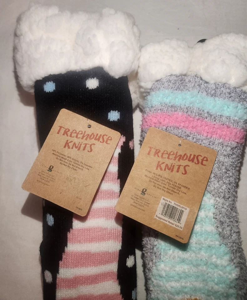 2 Pack Gnome Sherpa Lined Socks Non-Skid Grip Shoe Sz 5-10 Foto 4 de 4