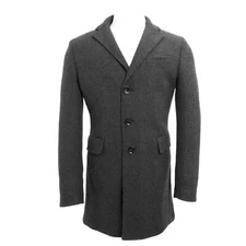 MANUEL RITZ Charcoal Wool Blend Single Breasted Peacoat 113C4488 $435 NWT