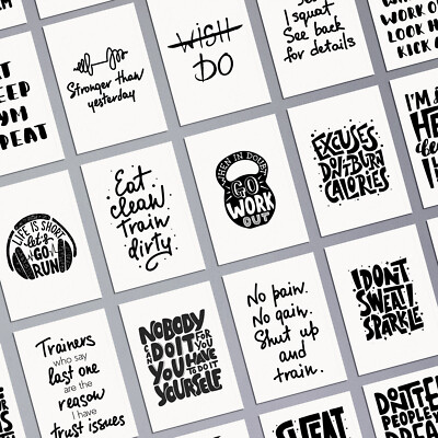 Gym Motivational Quote Prints Funny Posters Vintage Wall Art Home Decor Part One