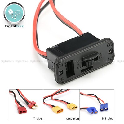 RC Heavy Duty Switch Kabelbaum XT60 Deans T-Plug EC3 & Steckdose und Ladeanschluss
