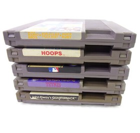 Carros de juego 5 piezas Super Mario Bros./Pato/Pista MLB Tetris Hoops Elway LIMPIOS NES D