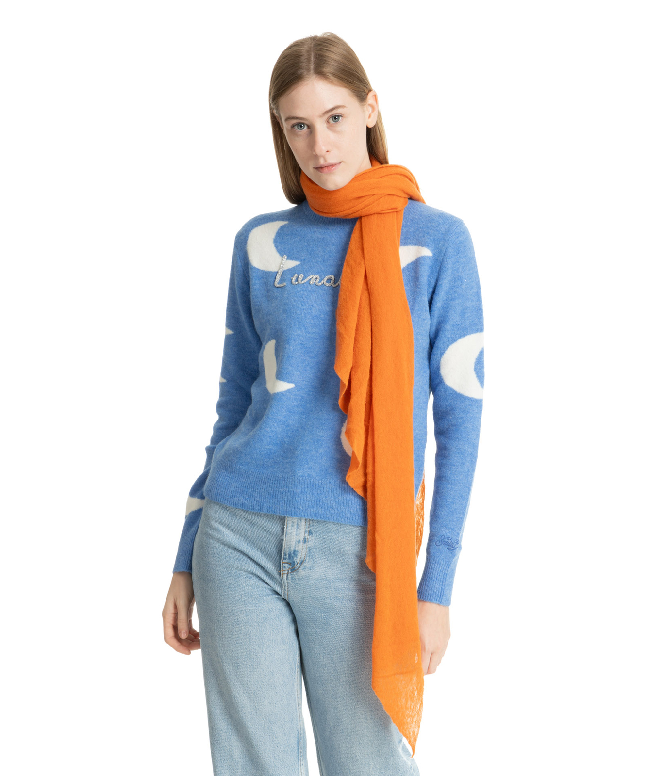 Булавка 1876 от Ботто Джузеппе Кашмира-Schal damen 5505F/601-0197 Arancione tuch