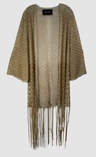 $5367 Georges Hobeika Women's Gold Beaded Monogram Jacket Coat Size 36