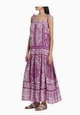Farm Rio Sweet Garden Floral Shift Maxi Dress Purple