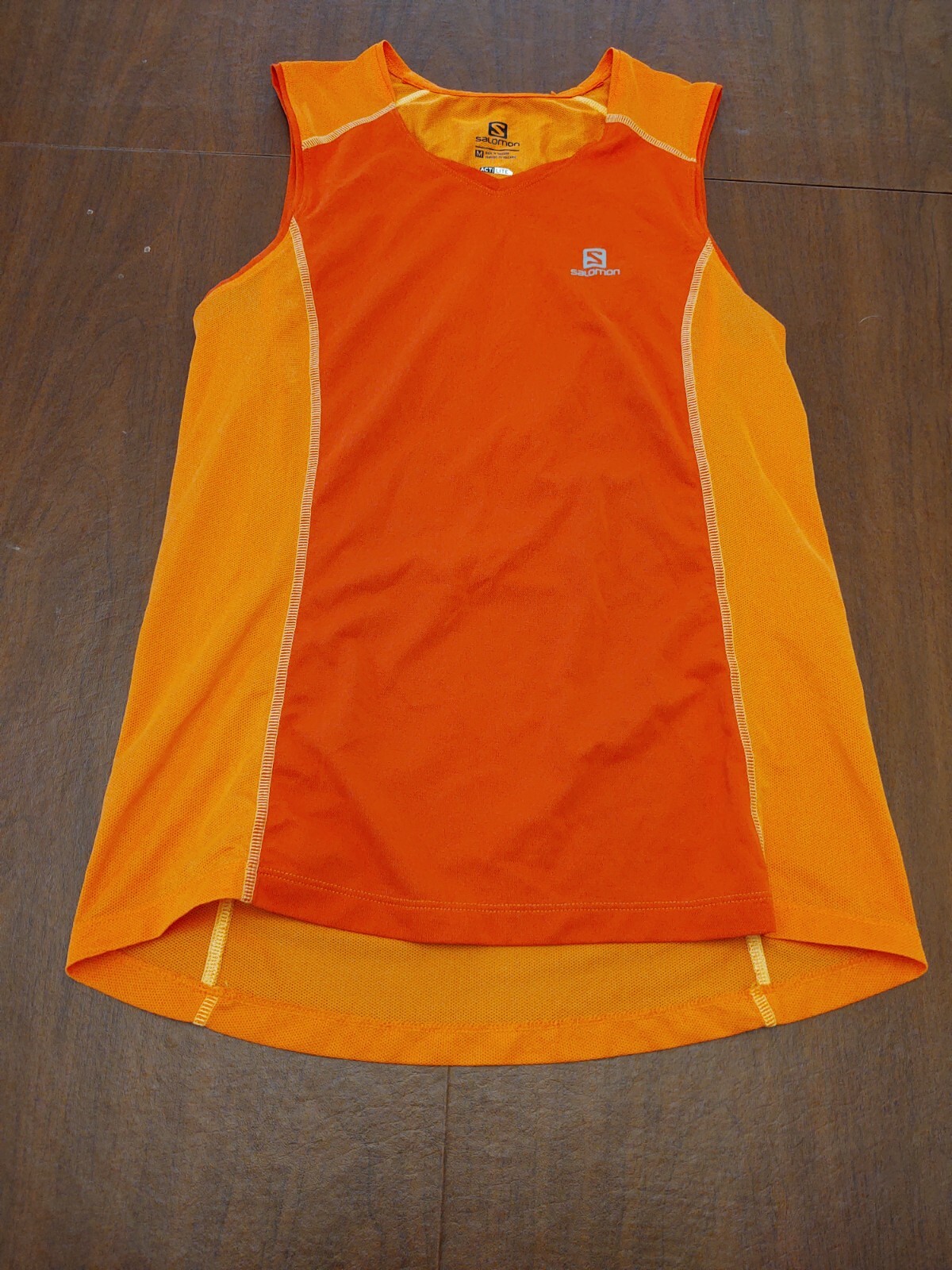 Salomon Running Tank Top Donna Arancione Medio Rosso Esterno Rete Attiva In perfette condizioni