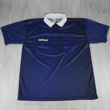 Adidas Purple Black Football Soccer Ref Referee Shirt Top Vintage Retro 90s L