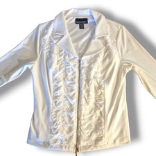 Frank Lyman Jacket Bnwt Rrp £185 White Full Zip Stretch Designer Canada