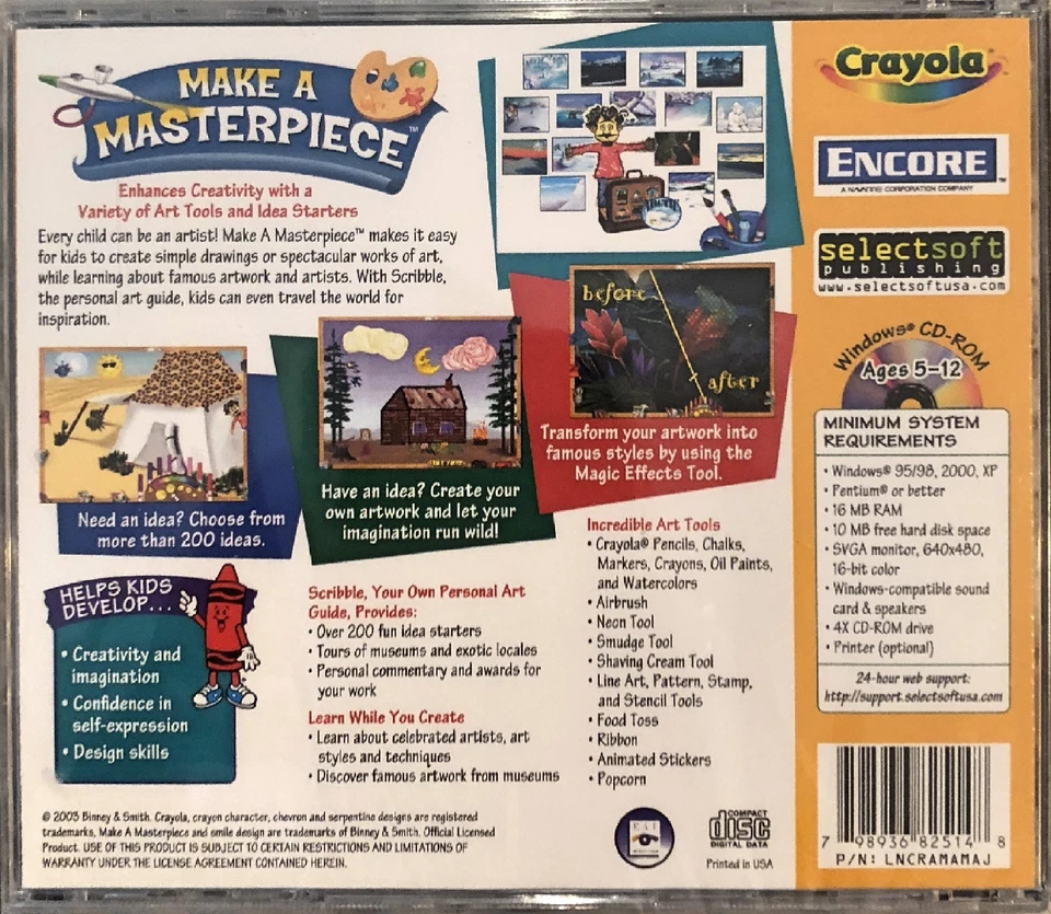 Crayola Make A Masterpiece Pc Brand New XP Create Your Own or 200 Ideas To Pick - Image 2 of 2