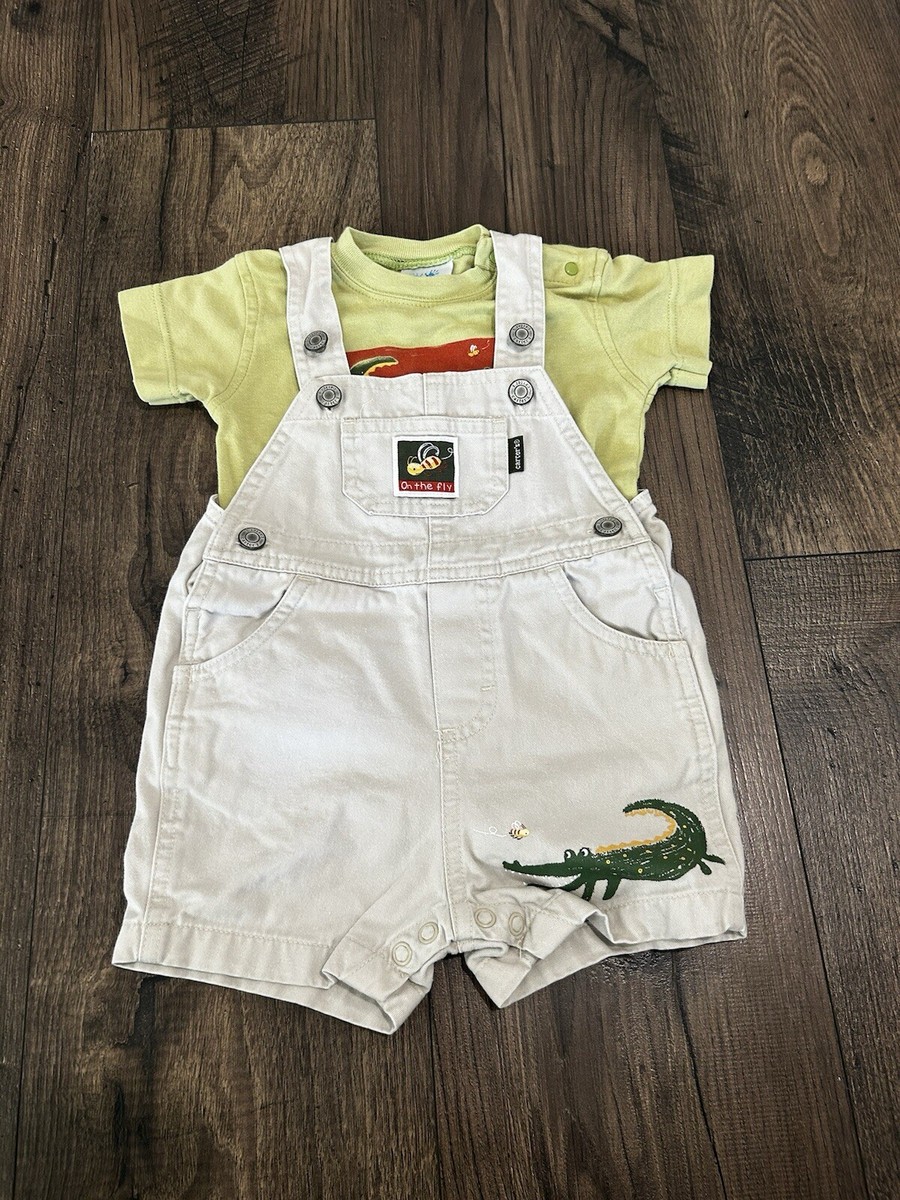 Vintage Carter's 90s Baby Overalls Set Bodysuit Size 6-9 Months