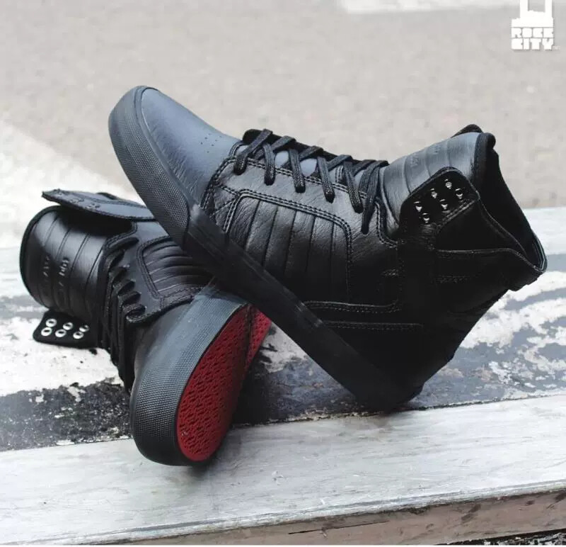 NEW Supra Men's Supra Skytop HF Black Warrior black with red