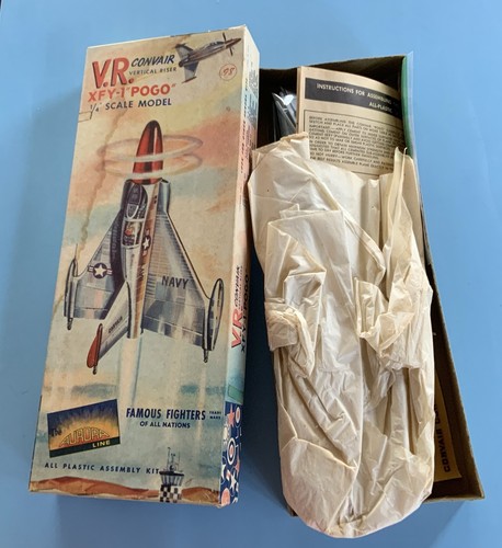 1956 Aurora-CONVAIR VR1-POGO- 1/48 Scale Complete-Aurora Line Box Logo - Picture 2 of 13