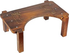 Wooden Toilet Stool,Squatting Poop Potty Stool for Adults,6 inch Brown