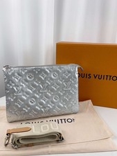 Louis Vuitton Metallic Silver Embossed Lambsk...