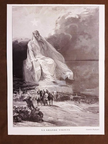 Grande vigilia Disegno di Ludovico Pogliaghi del 1915 WW1 Prima guerra mondiale - Picture 1 of 1