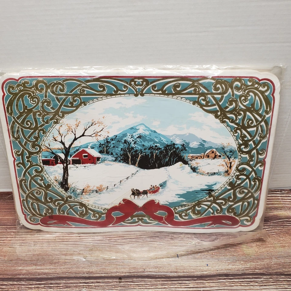 NEU Vintage 4 Stück Weihnachten Tisch Tischset Set Urlaub