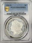 1880-O Morgan Silver Dollar $1 PCGS MS61 DMPL New Orleans 90% US Coin PROOF LIKE