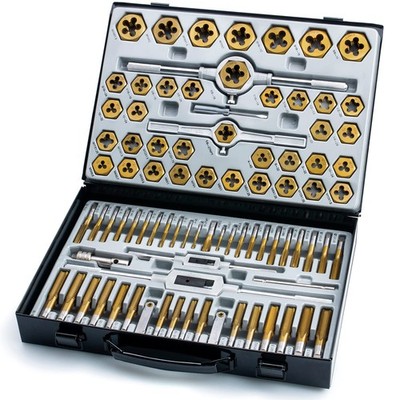 86-Piece Tap & Die Set, Titanium Coated, SAE & Metric, Coarse/Fine Threads