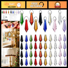 50pcs 38mm Multi-Color Crystal Icicle Pendants for Suncatchers Chandeliers
