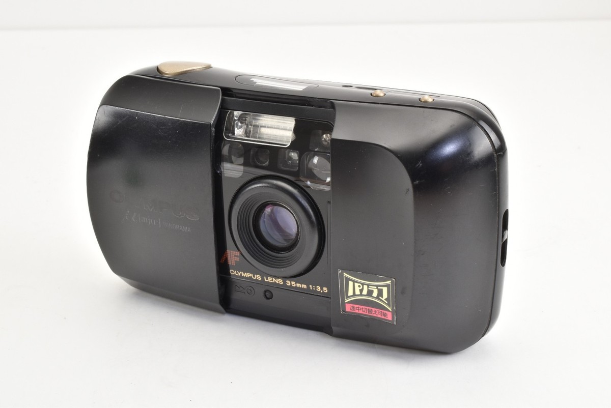 OLYMPUS μ Panorama Exc+5 ] Olympus mju μ Panorama Black 35mm Point & Shoot Film