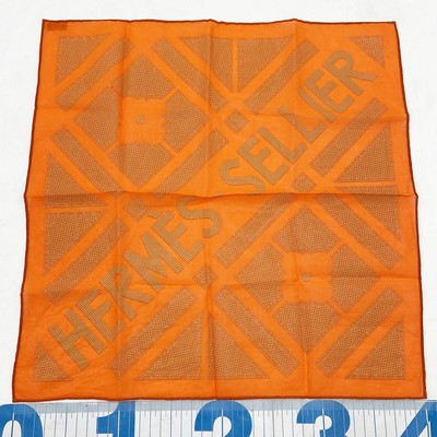 HERMES Carre 40 Orange Baumwollschal Modeaccessoire für Damen