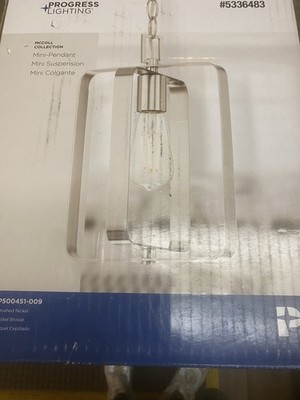 NEW Progress Lighting McColl Collection Mini Pendant  P500451009  Brushed Nickel