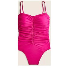 J Crew Womens Ruched Sweetheart One Piece Swimsuit Size 24 Pink
