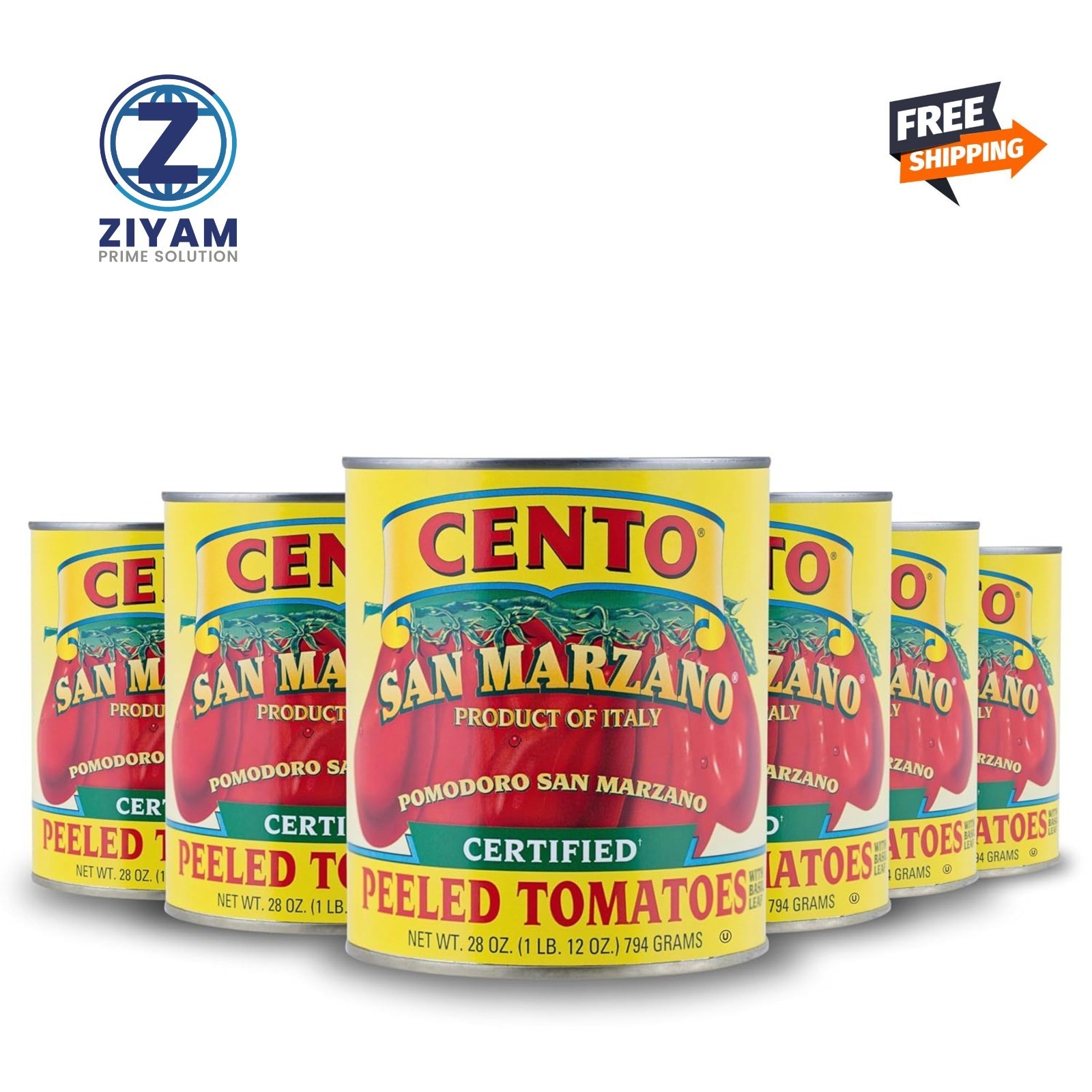 Cento San Marzano Whole Peeled Tomatoes 6 Pack