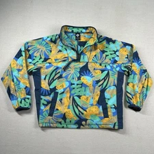 Outdoor Afro x REI Co-Op Sweater Womens XL 1/4 Zip Fleece All Over Print Floral