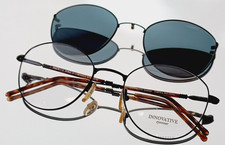 Vintage INNOVATIVE IN 112 M-BLK Eyeglasses BLACK New 51-18 Italy Sun Clip-ON