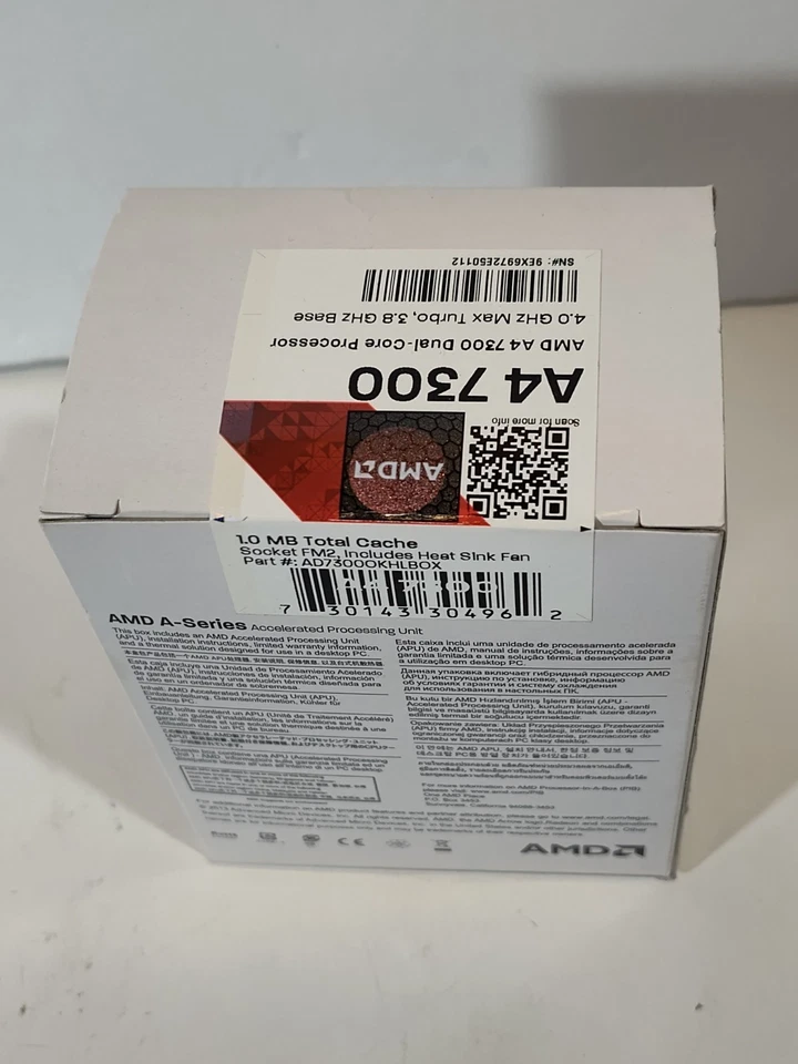 NEW AMD A4-7300 Dual-Core 4.0GHz AD7300OKHLBOX Socket FM2 Processor CPU w/Cooler - Image 3 of 4