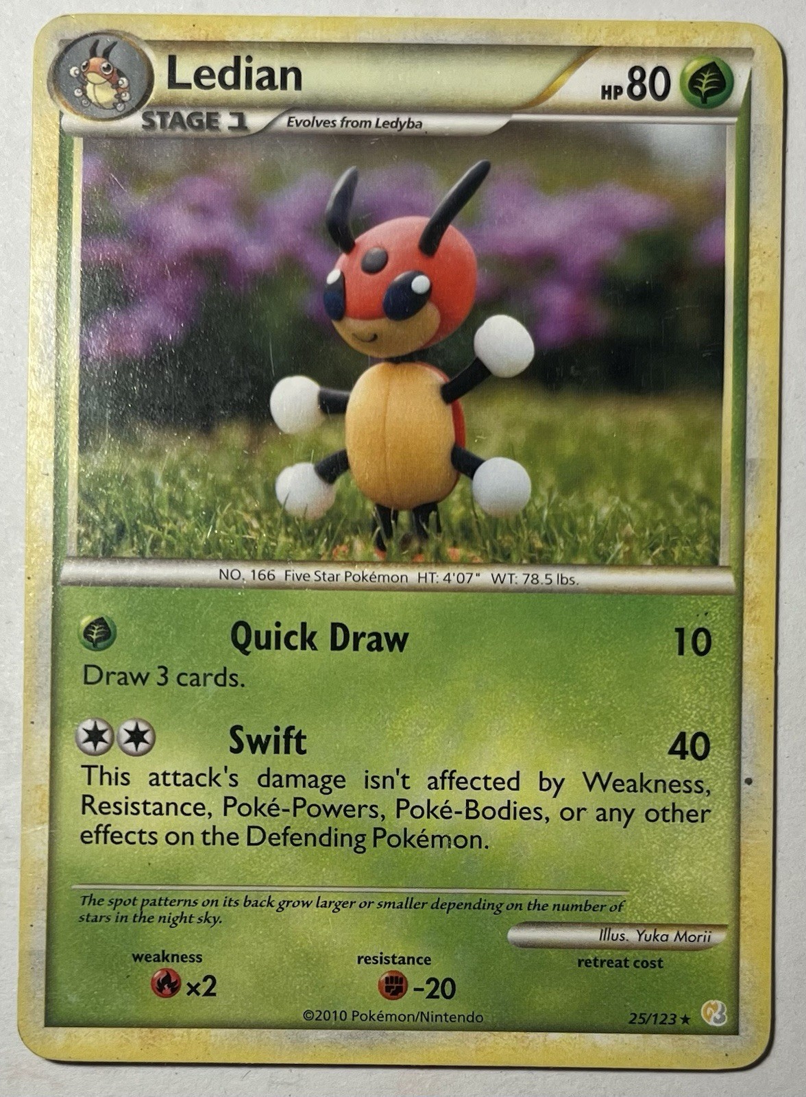 Ledian HeartGold SoulSilver Regular Rare Pokémon TCG Card 25/123