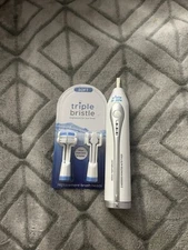 Triple Bristle Sonic Rechargeable Toothbrush & 2 Replacement Brush Heads