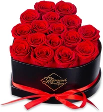 16 Flower Forever Heart Shape Box - Preserved Roses Gift for Her, Preserved Flow