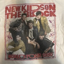 Vintage 1990 New Kids On The Block World Tour Magic Summer T-Shirt Single Stitch