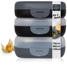 3x Brotdose mit Fächer - Mix & Match Lunchbo...