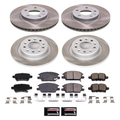 For Chevy Equinox 18-21 PowerStop SC7564 Semi Coated Front & Rear Disc Brake Kit