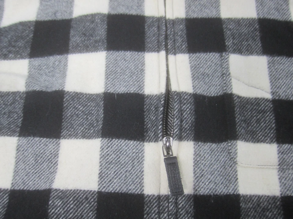 Chaqueta Lauren Ralph Lauren Mujer Mediana Negra Blanca Cuadros Búfalo Lana Franela Foto 3 de 4